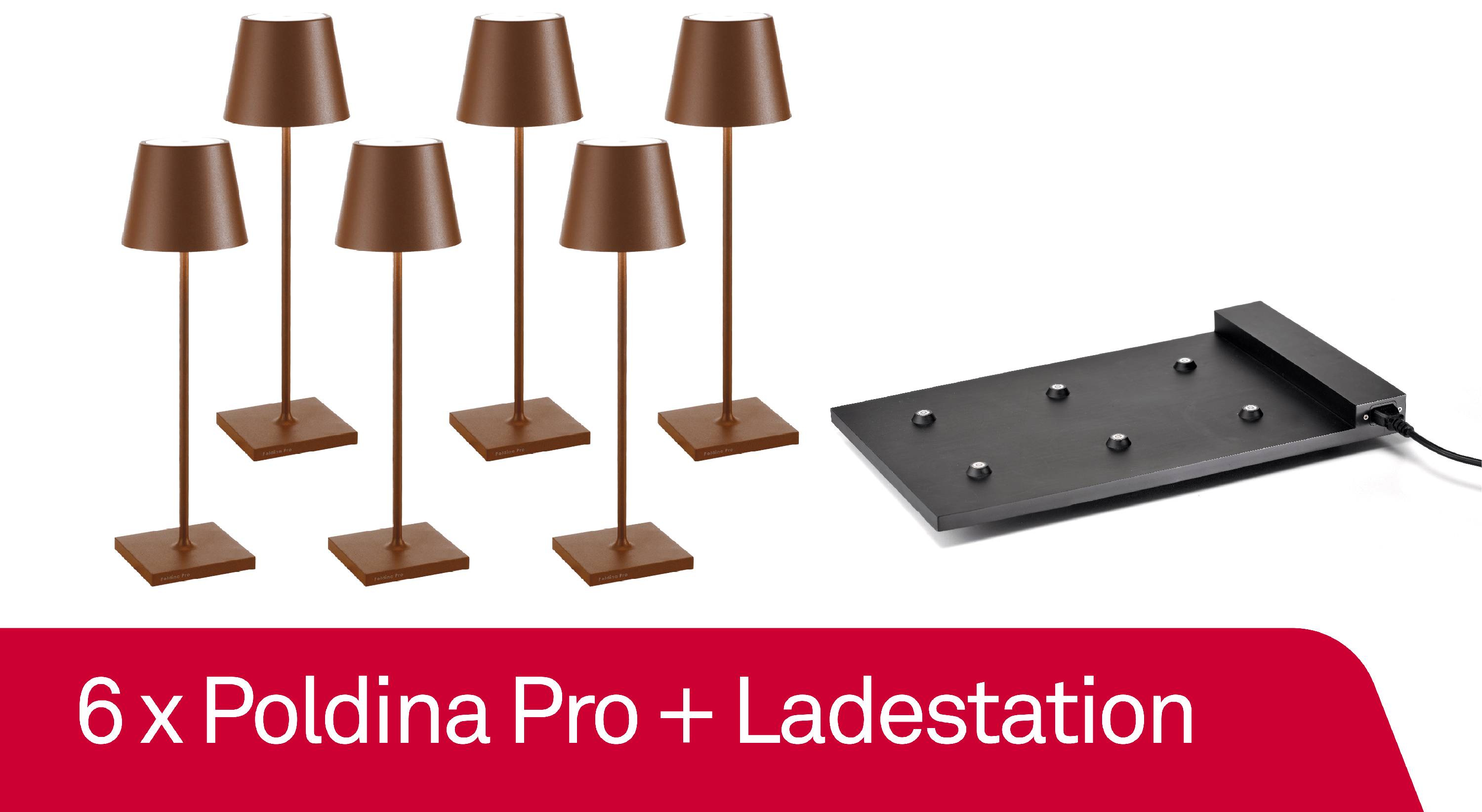 6 x Zafferano Poldina Pro Corten/ Rust+ Ladestation - Bundle  