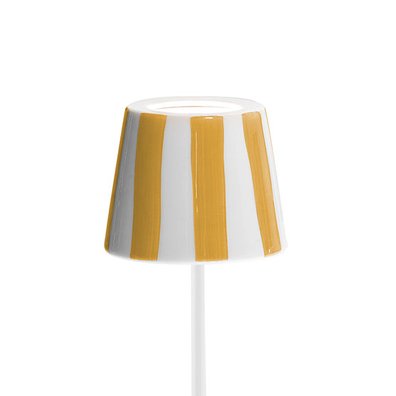 Keramik Schirm für Poldina Pro Led Leuchte Gelb Weiß Gestreift