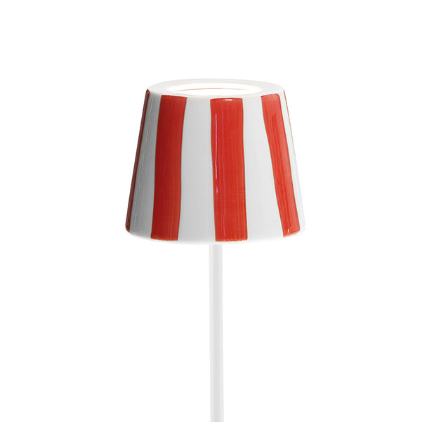 Keramik Schirm für Poldina Pro Led Leuchte Rot Weiß Gestreift