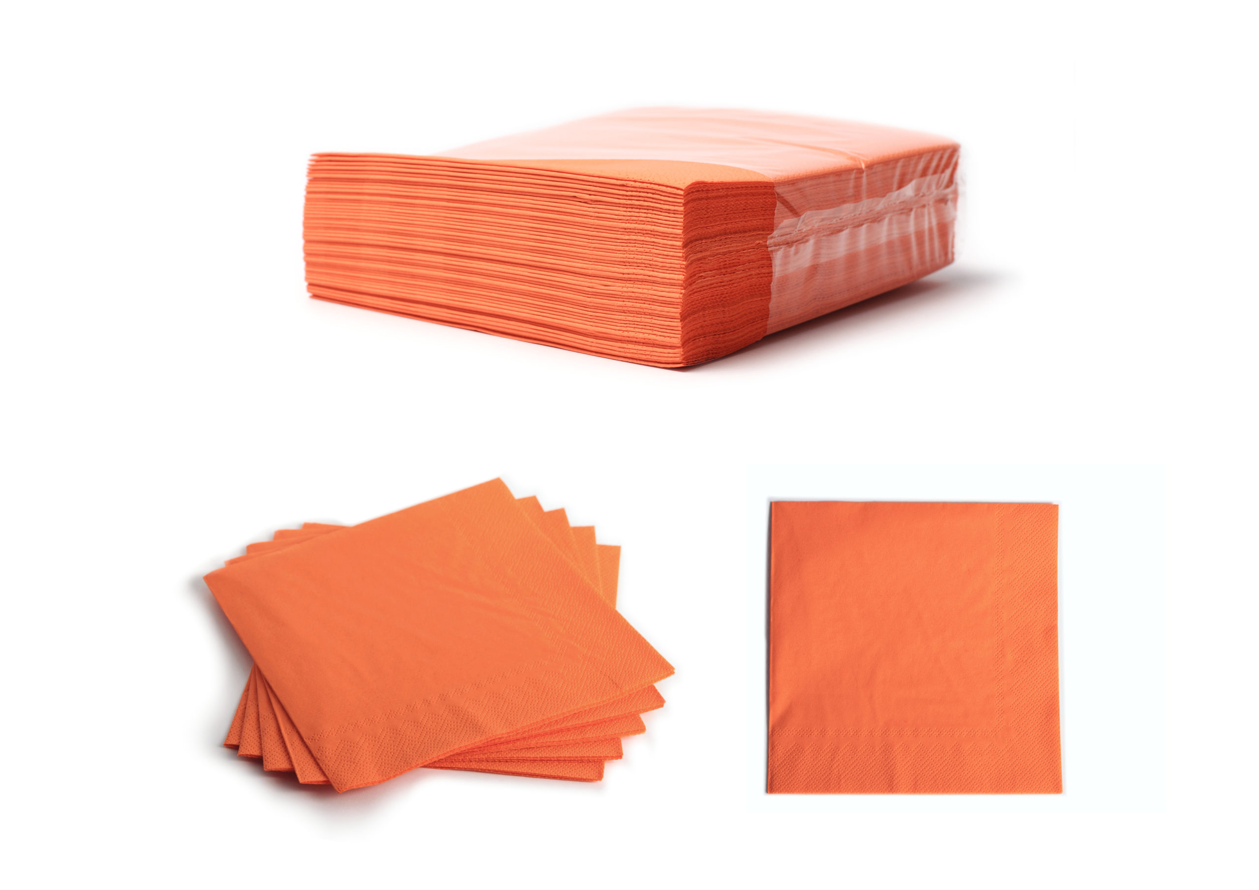 33x33cm- ZELLSTOFF- 1/4 Falz- 2-lagig – orange