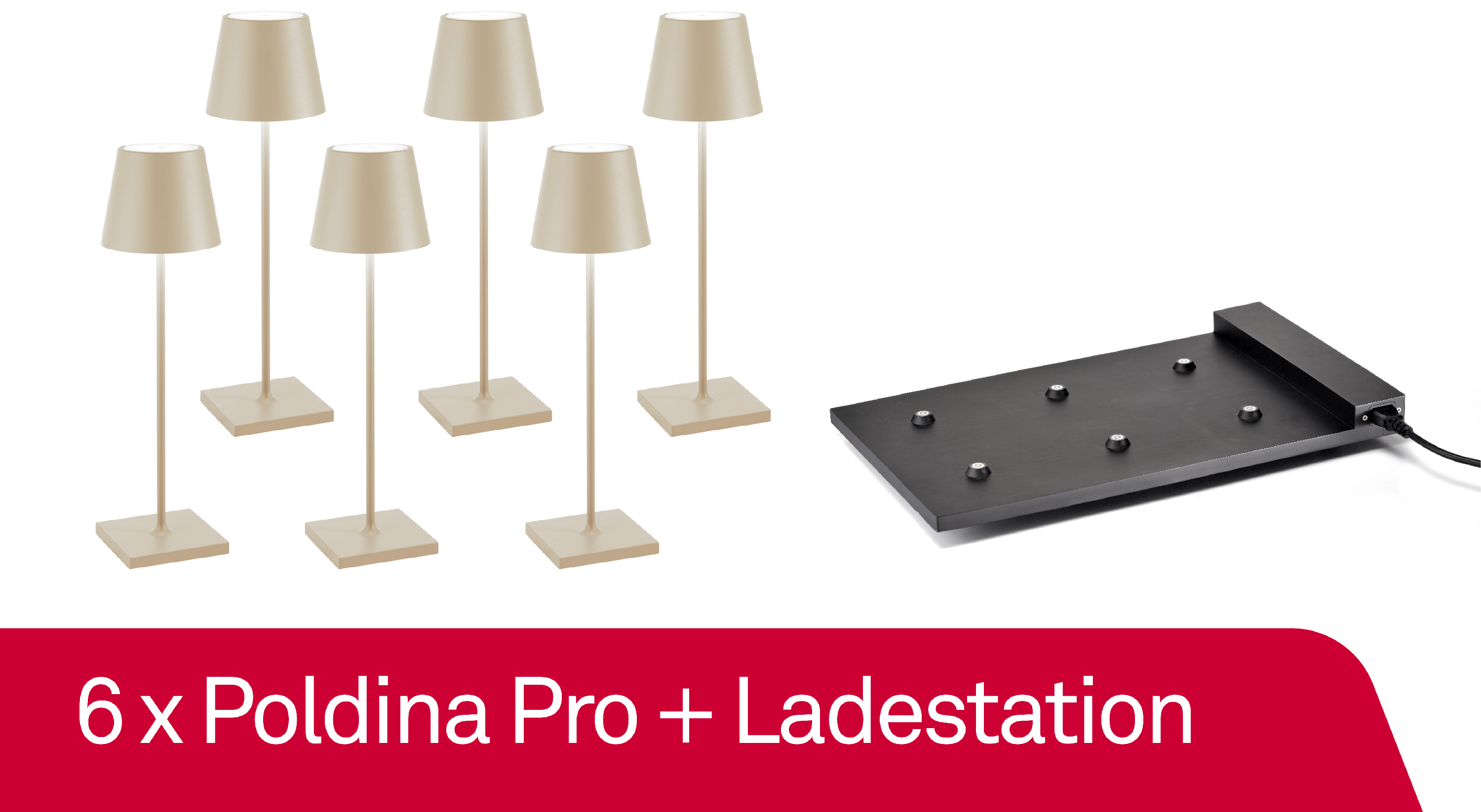 6 x Zafferano Poldina Pro Sand+ Ladestation - Bundle 