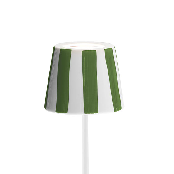 Keramik Schirm für Poldina Pro Led Leuchte Grün Weiß Gestreift